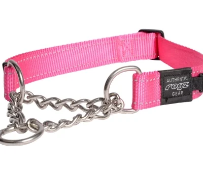 Rogz Half Chain Collar - Pink - Extra Large 50-70cm