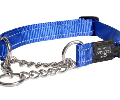 Rogz Half Chain Collar – Blue – Extra Large 50-70cm