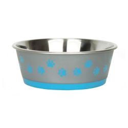 Classic Stainless Posh Paws Dish - Blue Paws - 1500ml