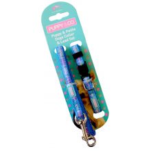 H&B - Puppy Collar & Lead Set - Blue Tartan
