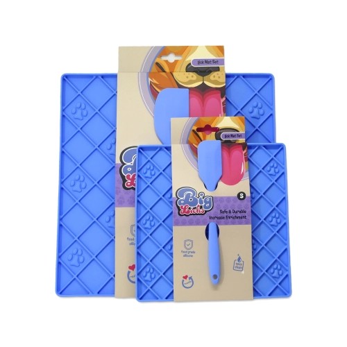 Big Licks Mat With Serving Spoon - Blue - Small