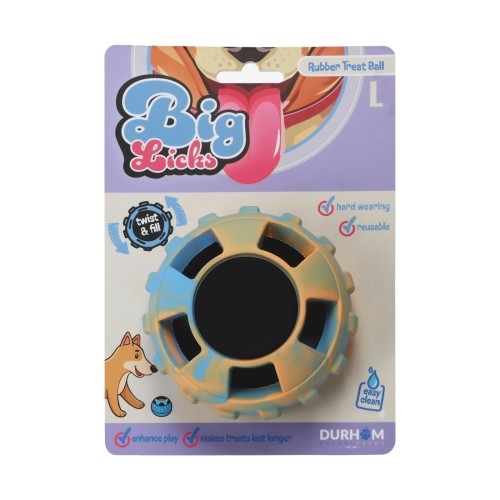 Rubber Treat Ball - Blue & Orange